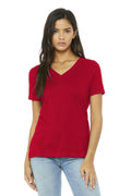 BELLA+CANVAS Women's Relaxed Jersey Short Sleeve V-Neck Tee. BC6405-T-shirts-Red-2XL-JadeMoghul Inc.