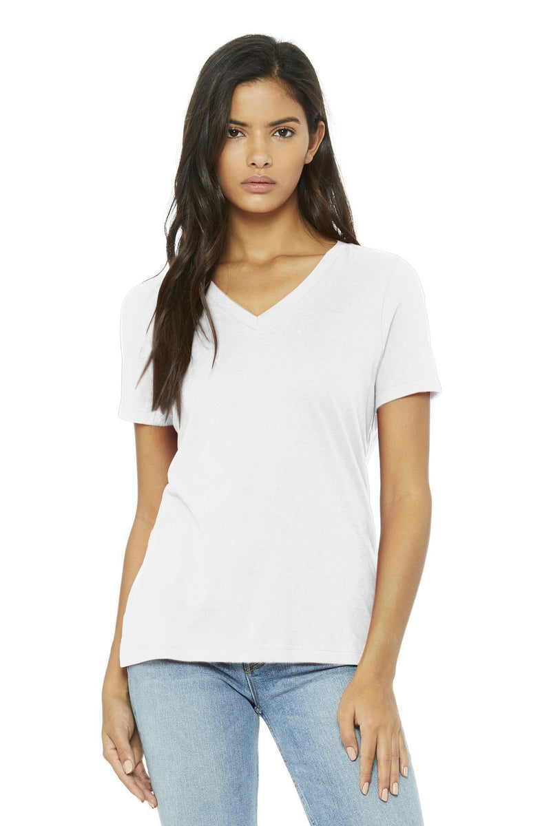 BELLA+CANVAS Women's Relaxed Jersey Short Sleeve V-Neck Tee. BC6405-T-shirts-White-2XL-JadeMoghul Inc.