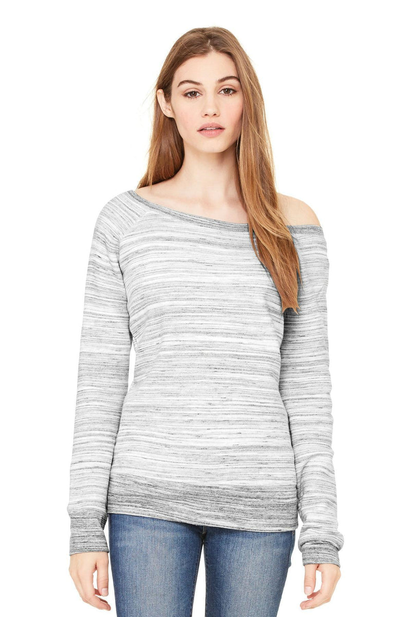 BELLA+CANVAS Women's Sponge Fleece Wide-Neck Sweatshirt. BC7501-Sweatshirts/fleece-Light Grey Marble Fleece-2XL-JadeMoghul Inc.