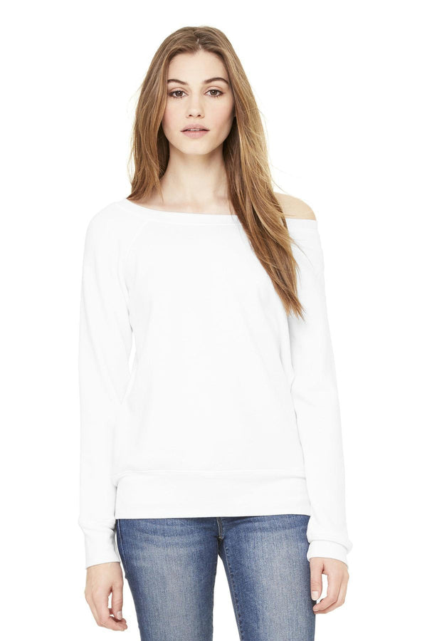BELLA+CANVAS Women's Sponge Fleece Wide-Neck Sweatshirt. BC7501-Sweatshirts/fleece-Solid White Triblend-2XL-JadeMoghul Inc.