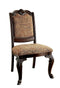 Bellagio Traditional Fabric Side Chair, Brown Cherry, Set Of Two-Armchairs and Accent Chairs-Brown Cherry-Fabric Solid Wood Wood Veneer & Others-JadeMoghul Inc.