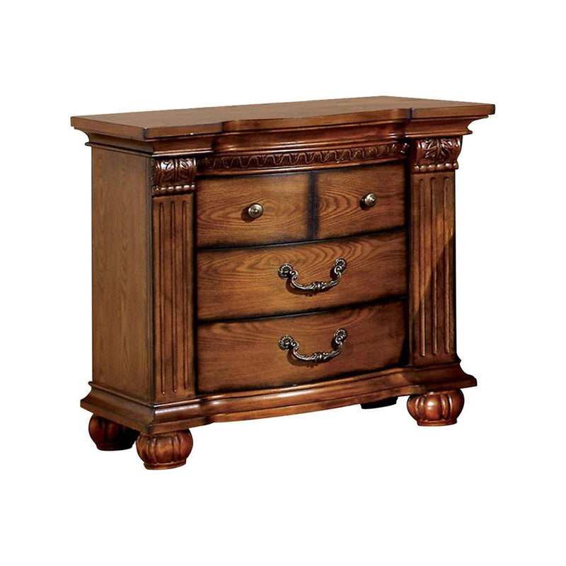 Bellagrand Transitional Night Stand, Antique Tobacco Oak-Nightstands and Bedside Tables-Antique Tobacco Oak-Wood-JadeMoghul Inc.