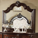 Bellefonte Baroque Style Mirror In Brown Cherry Finish-Makeup Mirrors-Brown Cherry-Wood Glass-JadeMoghul Inc.