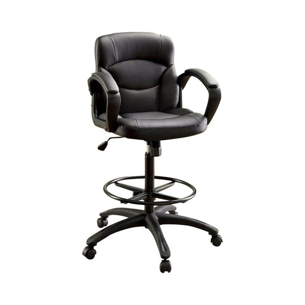 Belleville Contemporary Belleville Office Chair-Armchairs and Accent Chairs-Black-Leather-JadeMoghul Inc.
