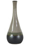 Bellied Stoneware Vase With Black Banded Rim, Large, Glossy Gray-Home Accent-Gray And Black-Stoneware-JadeMoghul Inc.