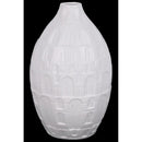 Bellied Vase With Tapered Bottom In Ceramic, Large, White-Vases-White-Ceramic-Matte Finish-JadeMoghul Inc.