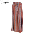Belted Split Striped Wide Leg Pants-Stripe3-S-JadeMoghul Inc.