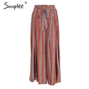 Belted Split Striped Wide Leg Pants-Stripe3-S-JadeMoghul Inc.