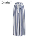 Belted Split Striped Wide Leg Pants-Stripe4-S-JadeMoghul Inc.