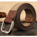 Belts For Men New Striped Adult Casual Men Knitted Cintos Femininos Belt Man Canvas Lengthen Strap Male-coffee khaki-110cm-JadeMoghul Inc.