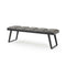 Benches Bedroom Bench - 57" X 16" X 18" Dark Grey Faux Leather Bench HomeRoots