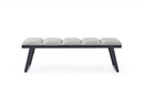 Benches Bedroom Bench - 57" X 16" X 18" Light Grey Faux Leather Bench HomeRoots