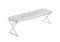 Benches Bedroom Bench - 60" X 17" X 18" White Stainless Steel Bench HomeRoots