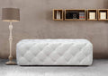 Benches Bench Seat - 18" White Eco-Leather Bench HomeRoots