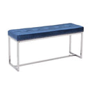 Benches Bench Seat - 39" X 11.8" X 18" Cobalt Blue Velvet Bench HomeRoots