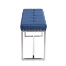 Benches Bench Seat - 39" X 11.8" X 18" Cobalt Blue Velvet Bench HomeRoots