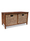 Benches Entryway Bench - 32'.25" X 16" X 17" Brown Bamboo Storage Bench with Baskets HomeRoots