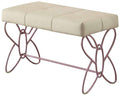 Benches Entryway Bench - 32" X 17" X 19" White And Light Purple Bench HomeRoots