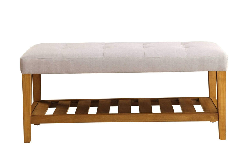 Benches Entryway Bench - 40" X 16" X 18" Light Gray And Oak Simple Bench HomeRoots