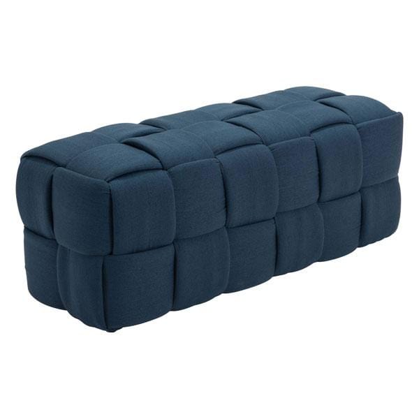 Benches Entryway Bench - 51.2" X 19.7" X 19.7" Navy Blue Polyblend Bench HomeRoots