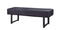 Benches Outdoor Bench - 17" X 52" X 18" Black PU Sandy Gray Metal Upholstered (Seat) Engineered Seat Bench HomeRoots