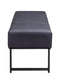 Benches Outdoor Bench - 17" X 52" X 18" Black PU Sandy Gray Metal Upholstered (Seat) Engineered Seat Bench HomeRoots