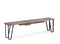 Benches Outdoor Bench - 48" X 14" X 18" Ash Gray Rough Cut Maple And Steel Bench with 5-12" Leaves HomeRoots