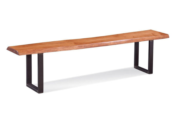 Benches Outdoor Bench - 48" X 14" X 18" Natural Cherry And Steel Bench HomeRoots