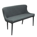 Benches Polyester Upholstered Bench with Diamond Tufted Design  and Metal Legs, Gray, Set  of Two Benzara