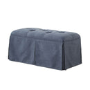 Benches Rectangular Button Tufted Fabric Upholstered Bench With Storage, Blue Benzara