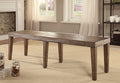 Benches Rectangular Shaped Solid Wood Bench with Six Tapered Leg, Brown Benzara