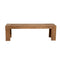 Benches Solid Acacia Wood Bench with Bracket Legs, Brown Benzara