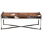 Benches Steel Frame Bench with Hair On Hide Fabric Upholstered Seat, Multicolor Benzara