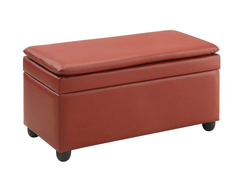 Benches Storage Bench - 19" X 39" X 20" Wine PU Upholstery Bench w/Storage HomeRoots