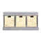 Benches Storage Bench - 40" X 13" X 20" White MDF,Rattan Skin Storage Bench with Baskets HomeRoots