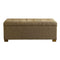 Textured Fabric Upholstered Bench With Button Tufted Hinged Lid Storage, Large, Brown