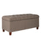 Textured Fabric Upholstered Tufted Wooden Bench With Hinged Storage, Brown