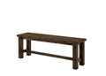 Transitional Style Rectangular Solid Wood Bench with Block Legs, Brown