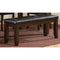 Wood & Bi-Cast Vinyl 48" Bench With Tufted Seat, Dark Brown