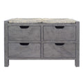 Benches Wooden Bench - 33'.5" X 15'.75" X 20" Grey MDF, Wood, Seagrass Drawer Storage Bench HomeRoots