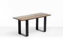 Benches Wooden Bench - 36" X 14" X 17" Charcoal Ash Wood And Steel Inch Entryway Dining Bench HomeRoots