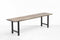 Benches Wooden Bench 60" X 14" X 17" Charcoal Ash Wood And Steel Entryway Dining Bench 3918 HomeRoots