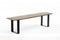 Benches Wooden Bench - 60" X 14" X 17" Charcoal Ash Wood And Steel Entryway Dining Bench HomeRoots