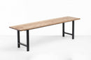 Benches Wooden Bench 60" X 14" X 17" Chocolate Ash Wood And Steel Entryway Dining Bench 3917 HomeRoots