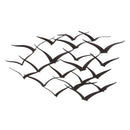 Benzara Metal Flock of Flying Birds Wall Decor, Black-Metal Wall Art-Black-Metal-Textured-JadeMoghul Inc.