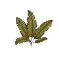 Benzara Metal Leave Wall Decor/Palm Leave, Green and Brown-Wall Sculptures-lime Green and Brown-Metal-JadeMoghul Inc.