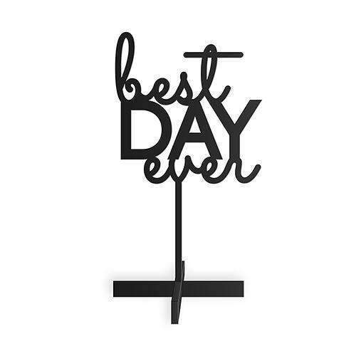 Best Day Ever Acrylic Sign - Black (Pack of 1)-Wedding Signs-JadeMoghul Inc.