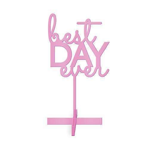 Best Day Ever Acrylic Sign - Dark Pink (Pack of 1)-Wedding Signs-JadeMoghul Inc.