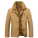 Men Warm Winter Jacket Air Force Style With Fur Collar