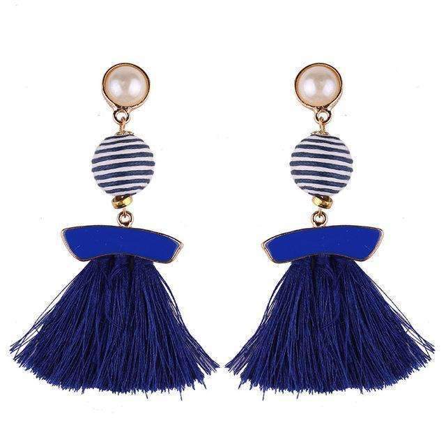Best lady Fringed Fashion Women Statement Earrings Tassel Multicolored Drop Dangle Earrings For Women Wedding Charm Hotsale 5389-Blue-JadeMoghul Inc.